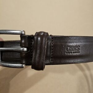 CHAPS Ralph Lauren Dark Brown Leather Belt